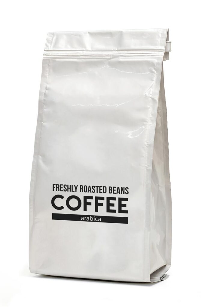 Coffee in packaging containing aluminium foil